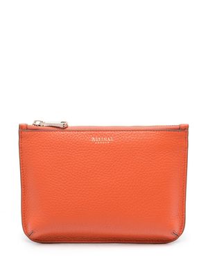 Aspinal Of London medium Ella leather make up bag - Orange