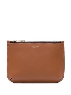 Aspinal Of London medium Ella leather pouch - Brown