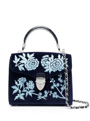Aspinal Of London medium Mayfair velvet tote bag - Blue
