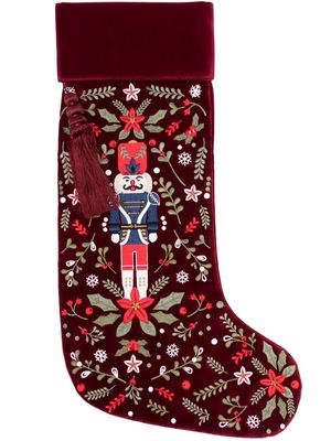 Aspinal Of London Nutcracker-embroidered Christmas stocking