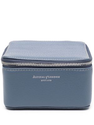 Aspinal Of London pebble travel watch & ring case - Blue