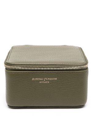 Aspinal Of London pebble travel watch & ring case - Green