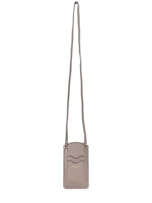 Aspinal Of London pebbled-leather phone-card case - Grey