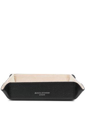 Aspinal Of London pebbled leather Tidy Tray - Black