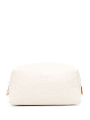 Aspinal Of London pebbled-texture leather make up bag - Neutrals