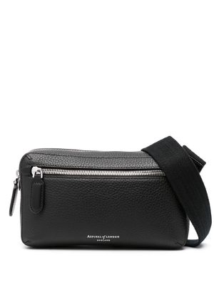 Aspinal Of London Reporter Compact leather crossbody bag - Black