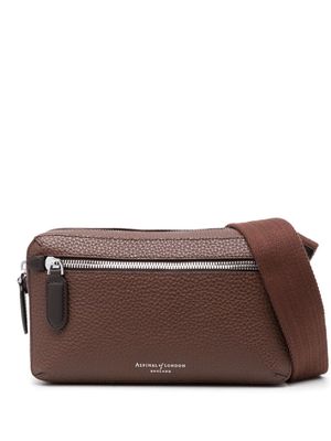 Aspinal Of London Reporter Compact leather crossbody bag - Brown