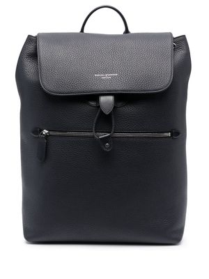 Aspinal Of London Reporter grained-leather backpack - Blue