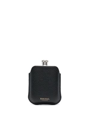 Aspinal Of London round hip flask - Black