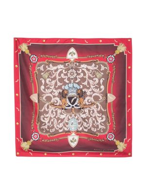 Aspinal Of London Signature Shield silk scarf - Red