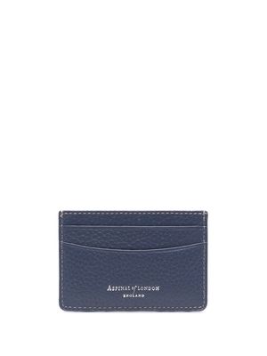 Aspinal Of London slim pebbled-leather card case - Blue