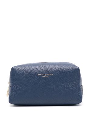 Aspinal Of London small London leather make up bag - Blue