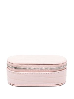 Aspinal Of London Tidy croc-embossed make-up bag - Pink