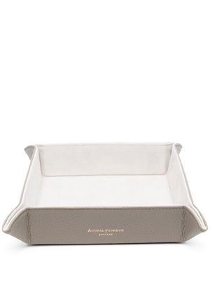 Aspinal Of London Tidy leather tray - Grey