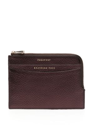 Aspinal Of London travel leather wallet - Brown