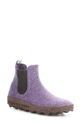 Asportuguesas by Fly London Caia Chelsa Boot in Purple Tweed/Felt 