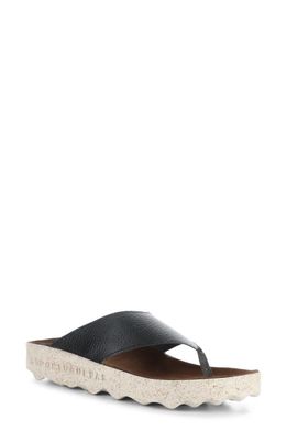 Asportuguesas by Fly London Cami Platform Flip Flop in Black Eco Faux Leather 