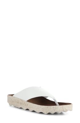 Asportuguesas by Fly London Cami Platform Flip Flop in White Eco Faux Leather 