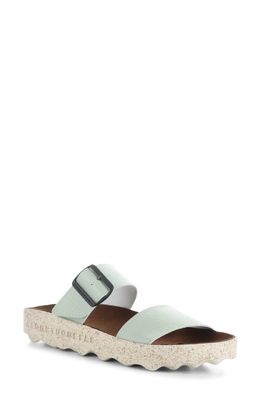 Asportuguesas by Fly London Coly Platform Slide Sandal in Sage Green