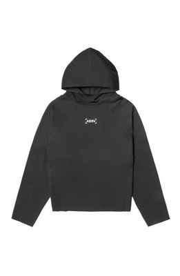 ASRV Microterry Raw Hem Hoodie in Space Grey 