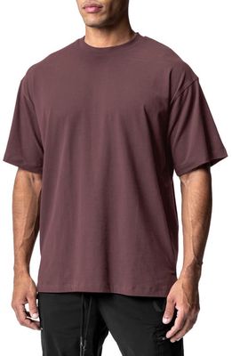ASRV Oversize Stretch Cotton T-Shirt in Faded Plum