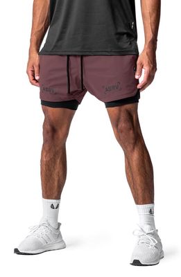 ASRV Treta-Lite 2-in-1 Lined Shorts in Faded Plum/Black