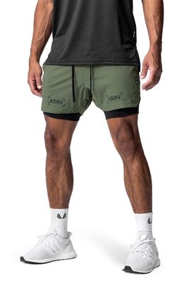 ASRV Treta-Lite 2-in-1 Lined Shorts in Hunter Green/Black