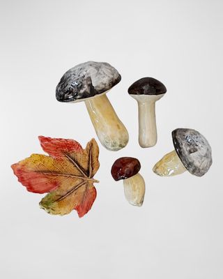 Assorted Ceramic Mushrooms, Set of 5