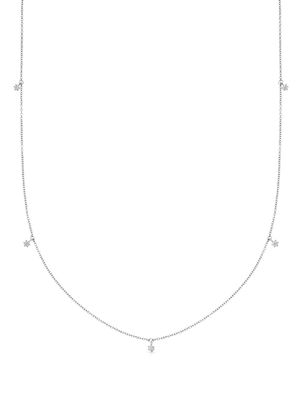 Astley Clarke 14kt recycled white gold Station diamond necklace - Silver