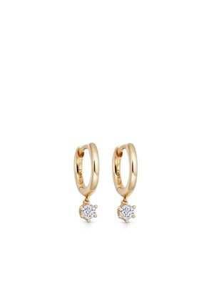 Astley Clarke 14kt recycled yellow gold diamond drop hoop earrings