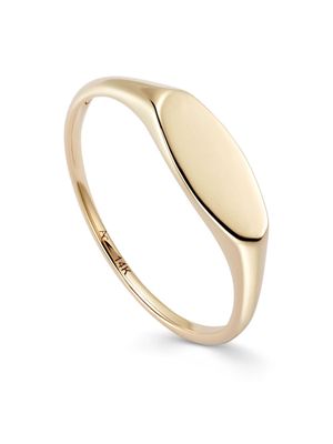 Astley Clarke 14kt recycled yellow gold elongated oval signet ring