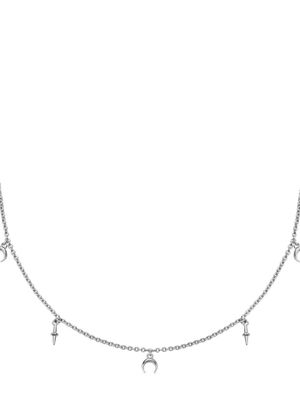 Astley Clarke Silver Luna Crescent station necklace