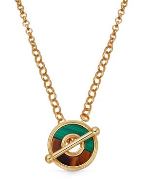 Astley Clarke tigers eye T-bar necklace - Gold