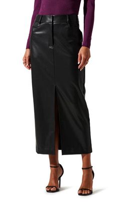 ASTR the Label Faux Leather Midi Skirt in Black
