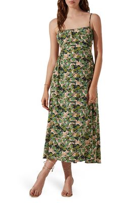 ASTR the Label Floral Cutout Sundress in Green Orange Floral