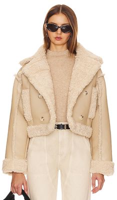 ASTR the Label Luciana Faux Leather Jacket in Tan