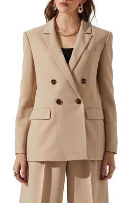 ASTR the Label Milani Double Breasted Blazer in Taupe