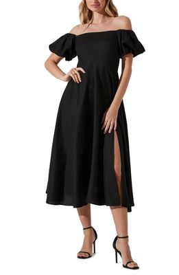 ASTR the Label Off the Shoulder A-Line Dress in Black