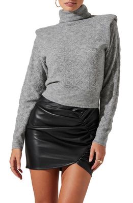 ASTR the Label Pointelle Sweater in Light Grey