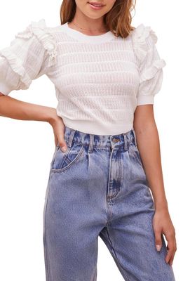 ASTR the Label Sonora Puff Sleeve Sweater in White