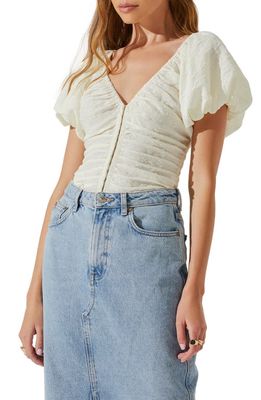 ASTR the Label Tameka Corset Embroidered Floral Top in Off White