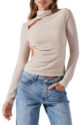 ASTR the Label Texture Cutout Knit Top in Cream