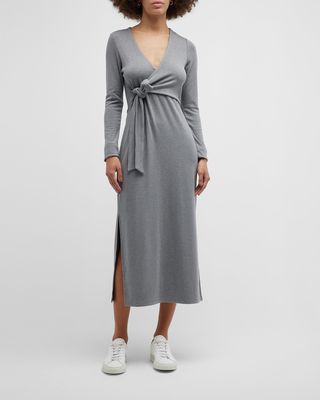 Astrid Faux-Wrap Jersey Midi Dress