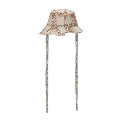 Asymmetric Bucket Hat With Logo Grid