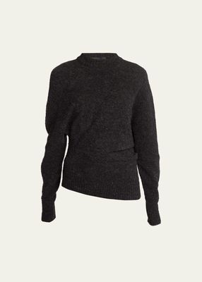 Asymmetric Dolman-Sleeve Wool Sweater