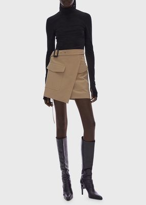 Asymmetric Mini Trench Skirt