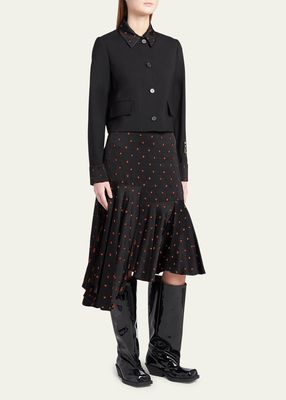 Asymmetric Patterned Midi Skirt