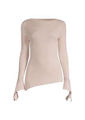 Asymmetric Ribbed-Knit Sweater