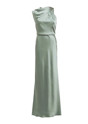 Asymmetric Satin Gown