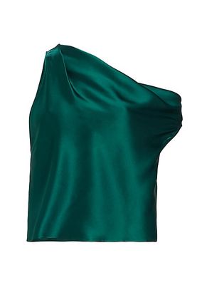Asymmetrical Cowlneck Silk Top